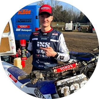 Lukas Simonet, Motorradrennfahrer und Roxor Testimonial