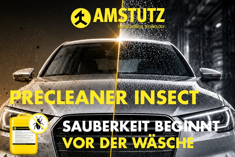 AMSTUTZ PRECLEANER INSECT zur zuverlässigen Entfernung hartnäckiger Insektenrückstände vor der Fahrzeugwäsche